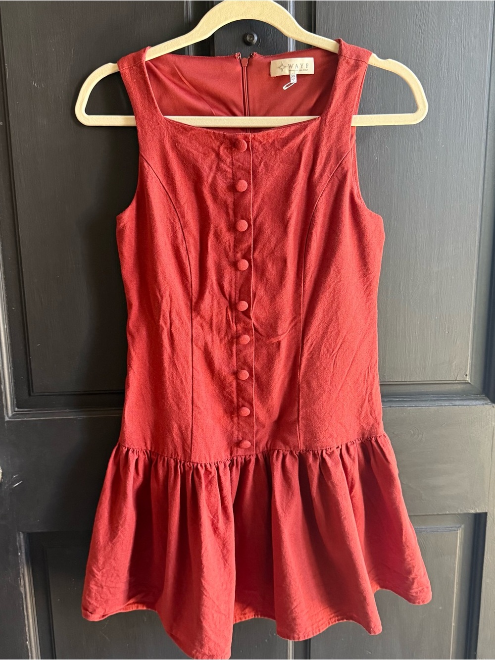 WAYF Martini Mini Dress in Rust